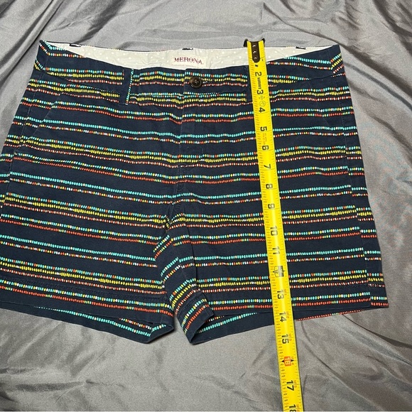Merona Women’s Navy Red Teal Striped Chino Shorts, size 6, colorful - Picture 8 of 12